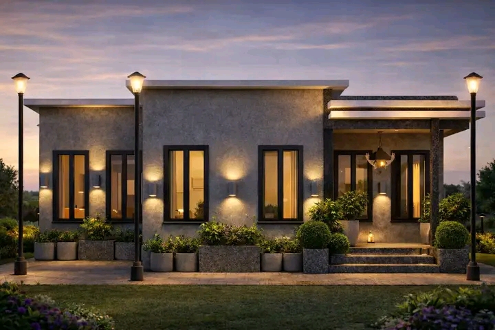 Stone-clad residence